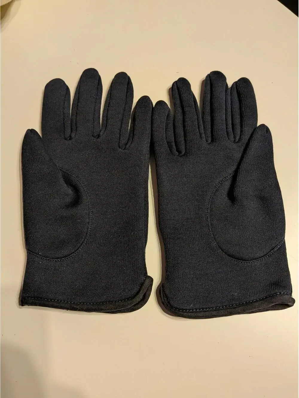 Rare Authentic HERMES Black Silk Gloves Size 6 1/2 Women's Winter 6.5 H Logo